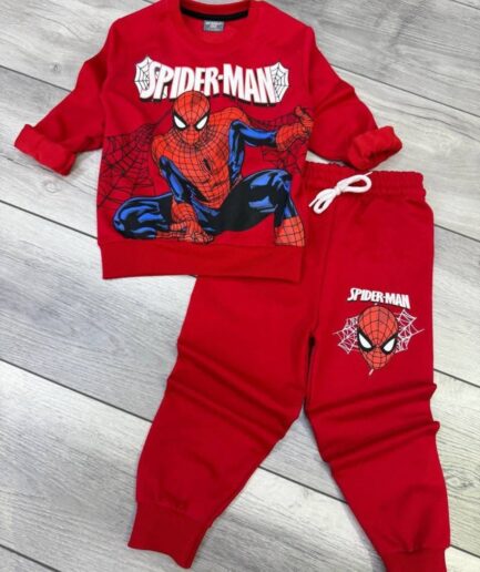 Komplet dresowy spider-man na siwym tle