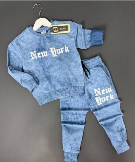 Komplet dla chłopca niebieski milutki material