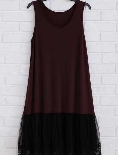 Sukienka halka góra gładka dół koronka