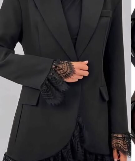 Marynarka czarna z koronką