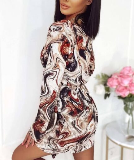 SUKIENKA DAMSKA KAWA Z MLEKIEM PRZEKŁADANA